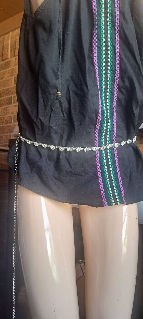 Crystal Daisy Flower Waist Chain Belt Silver Y2K Boho Bridal